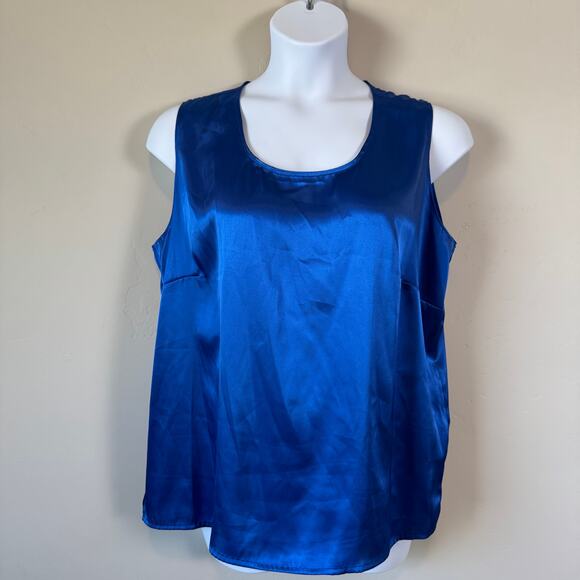 Vintage 90s Sheer Blue Metallic Check Plaid Button Up Blouse Shirt Top 1X - Picture 9 of 14